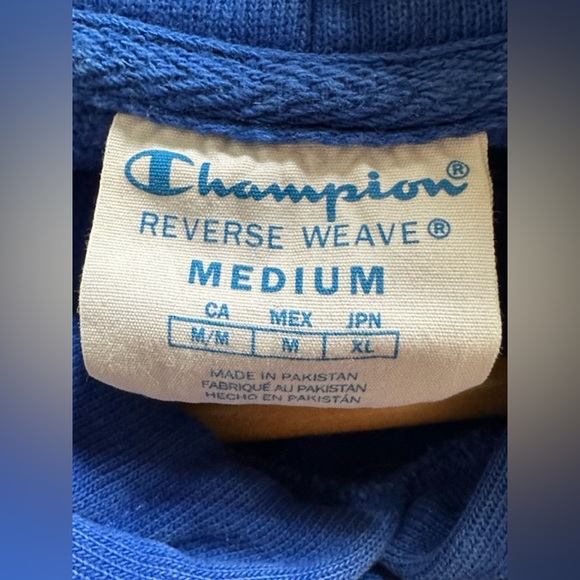 Champion Reverse Weave Blue Hoodie M - Picture 2 of 7